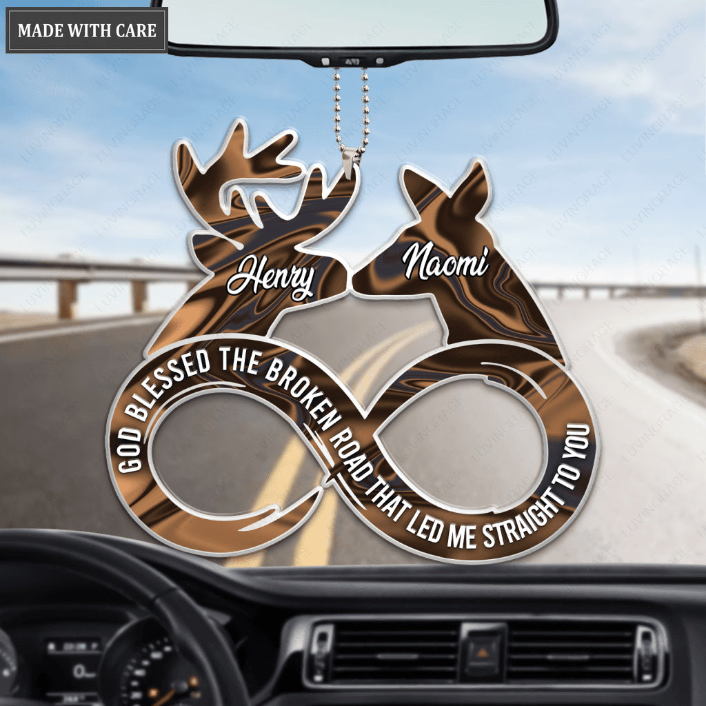Infinity With Buck And Doe God Blessed Personalized Ornament