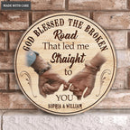 Personalized God Blessed Pinky Promise Wood Circle Sign