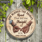 Personalized God Blessed Pinky Promise Wood Circle Sign