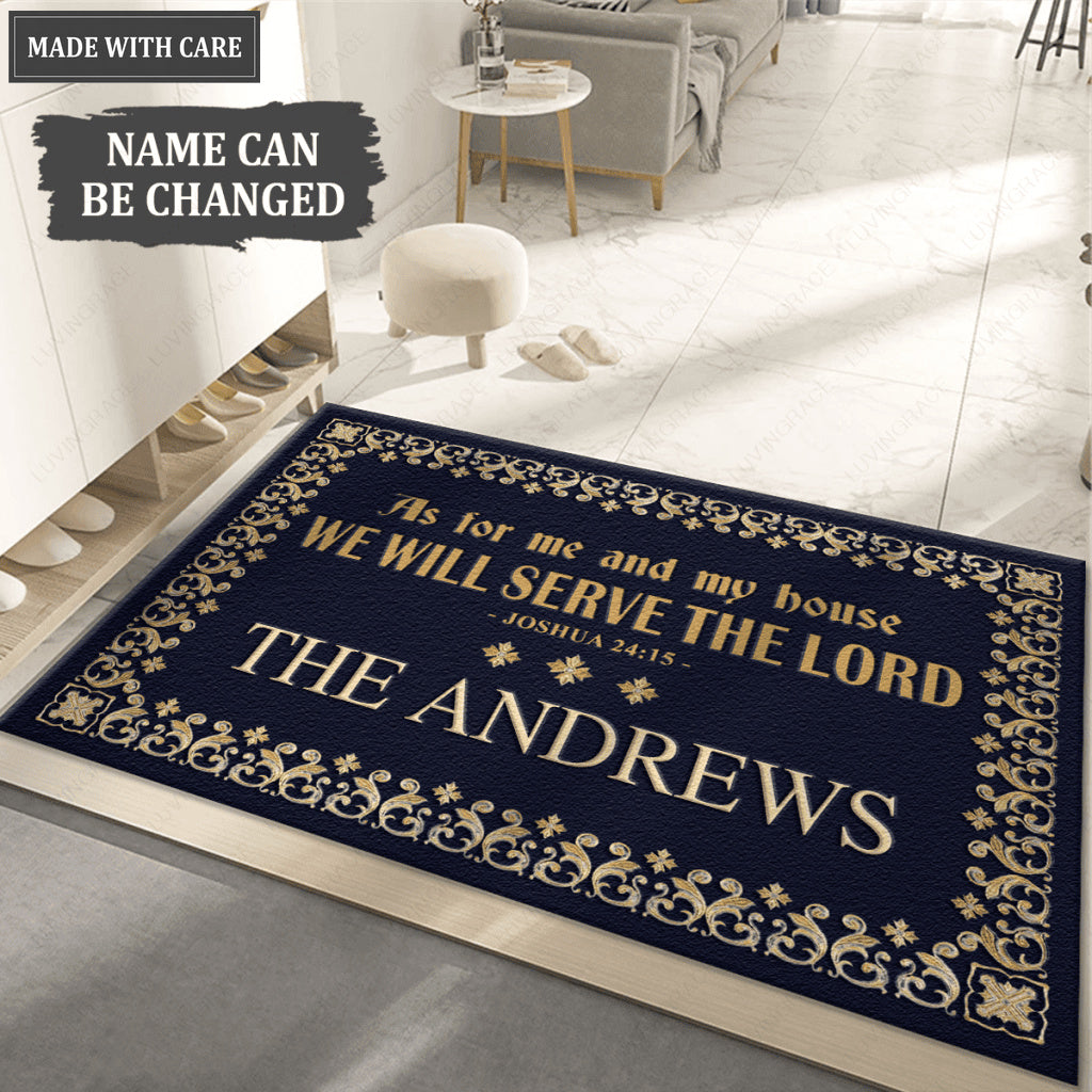 Personalized Catholic Doormat Serve The Lord