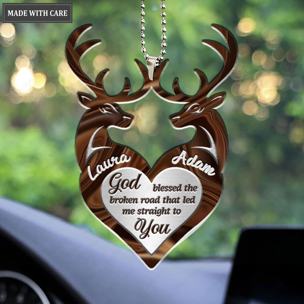 Luvingrace M107 Deer Couple God Blessed Personalized Ornament
