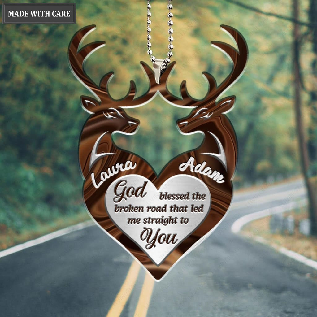 Luvingrace M107 Deer Couple God Blessed Personalized Ornament