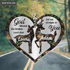 Printfamily M108 Deer Couple God Blessed Personalized Ornament