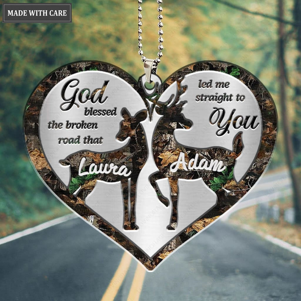Luvingrace M108 Deer Couple God Blessed Personalized Ornament