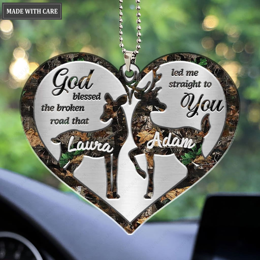 Luvingrace M108 Deer Couple God Blessed Personalized Ornament