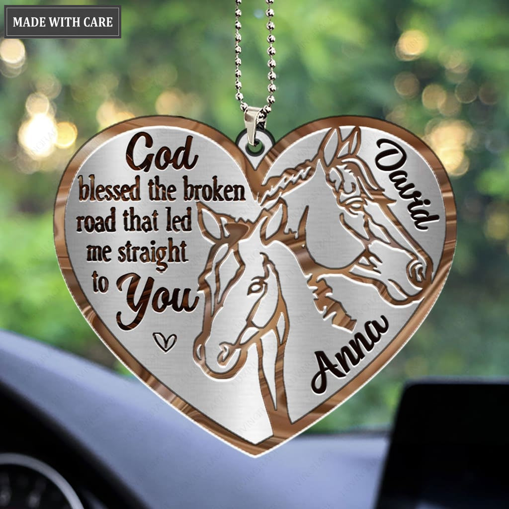 Luvingrace M109 Horse Couple God Blessed Personalized Ornament