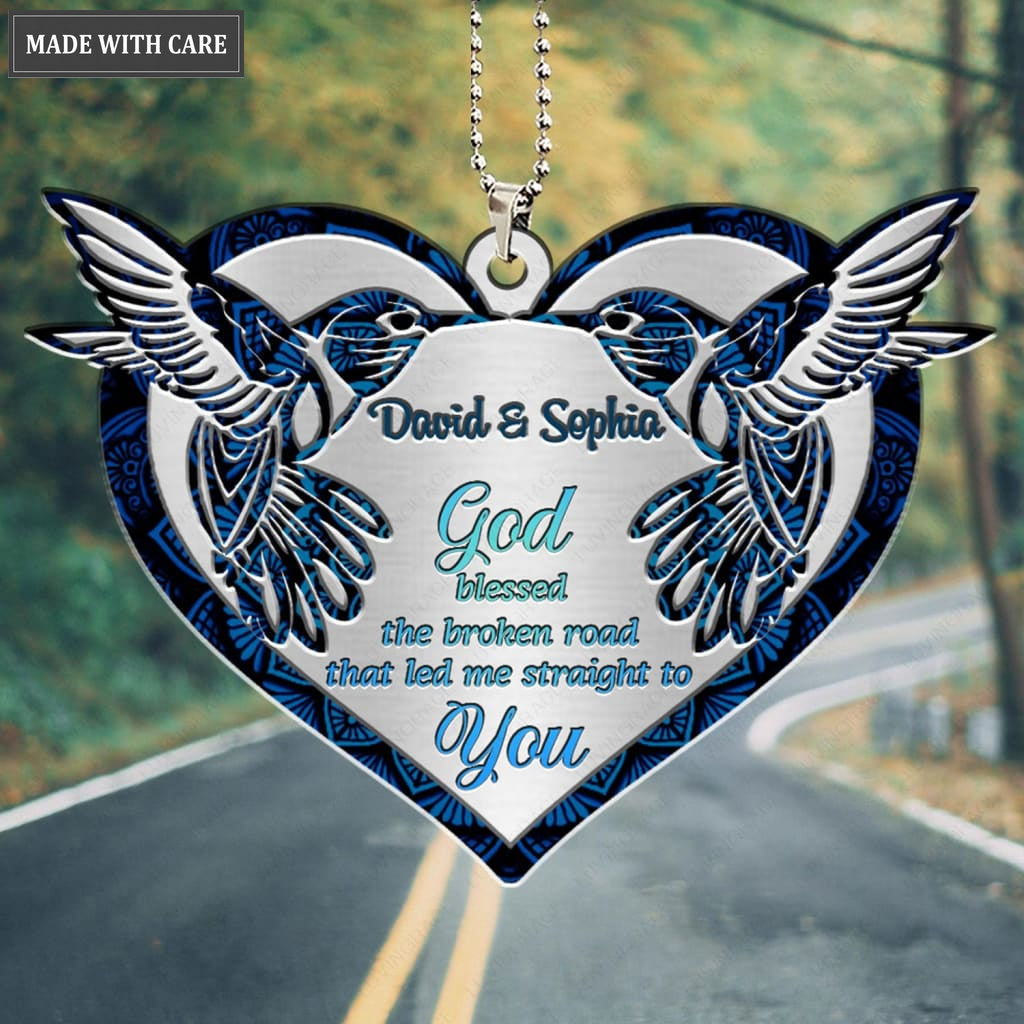 Luvingrace M110 Hummingbird Couple God Blessed Personalized Ornament