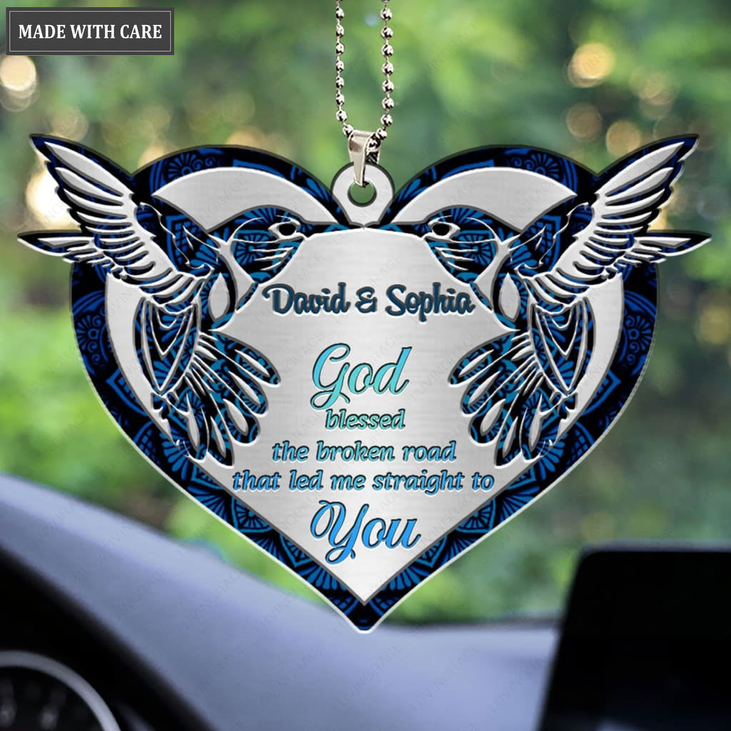 Luvingrace M110 Hummingbird Couple God Blessed Personalized Ornament