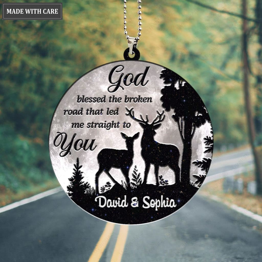 Luvingrace M111 Deer Couple God Blessed Personalized Ornament