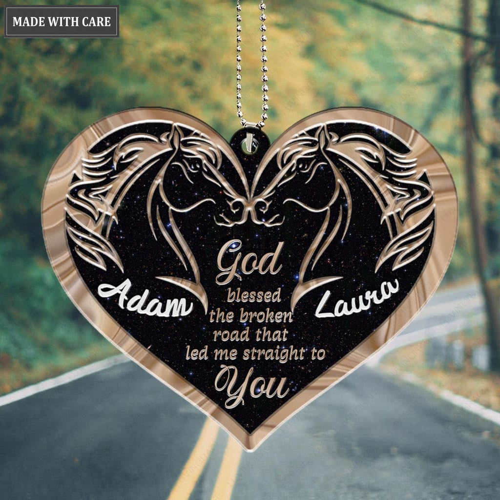 Luvingrace M113 Horse Couple God Blessed Personalized Ornament