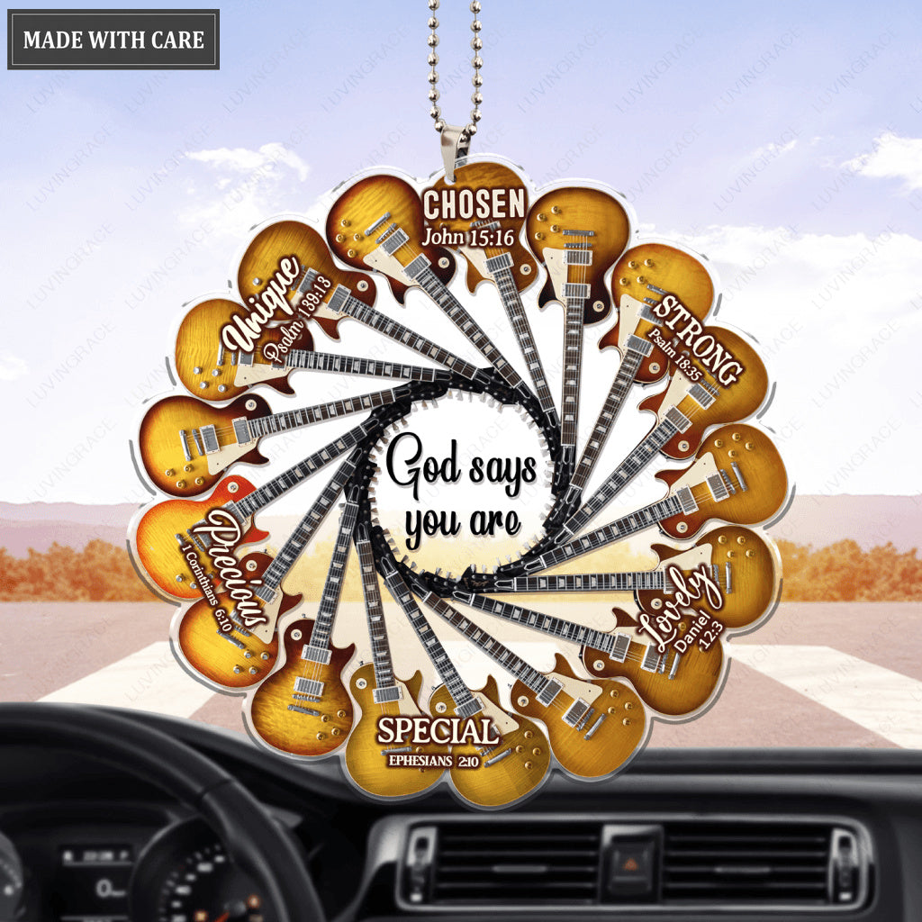 Guitar Burst Circle God Says You Are Ornament
