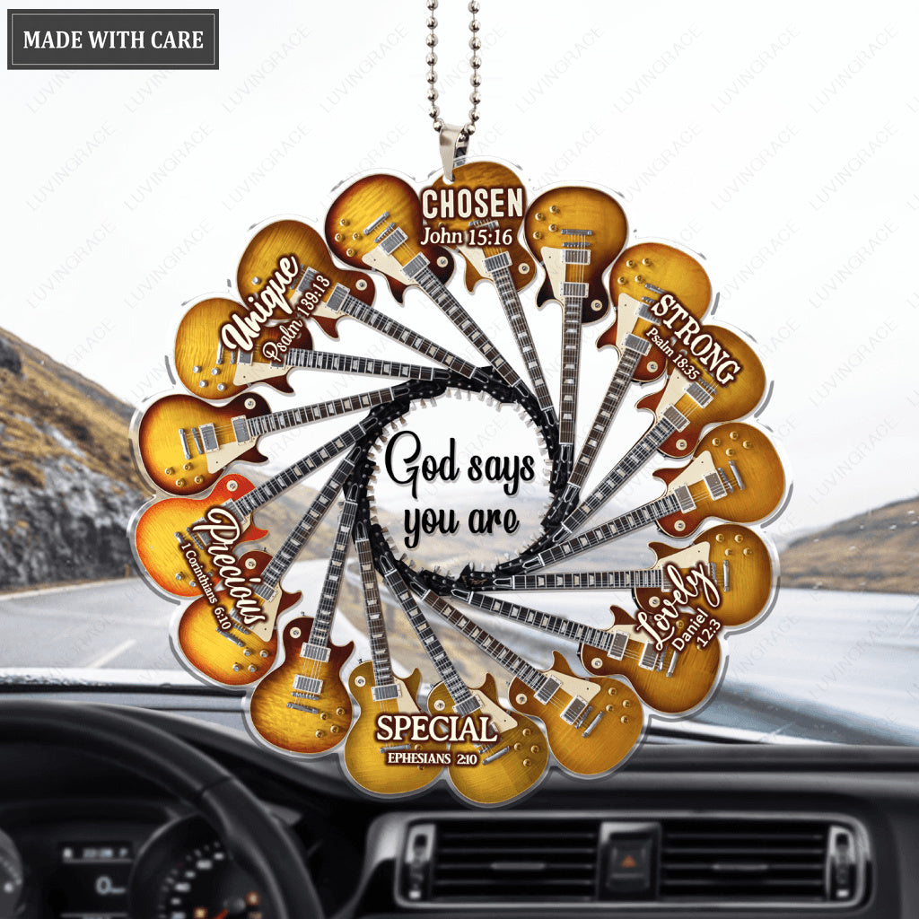 Guitar Burst Circle God Says You Are Ornament