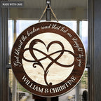 Personalized Infinity Heart God Blessed Wood Circle Sign
