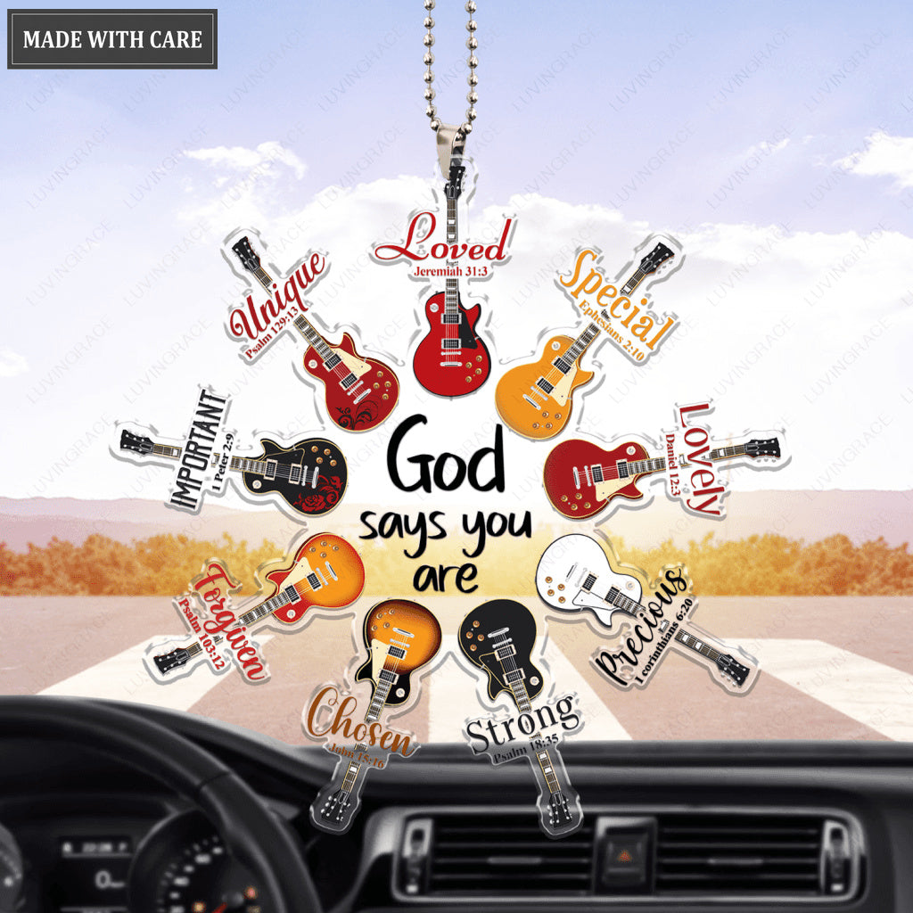 Set Of Electric Guitars God Says You Are Ornament