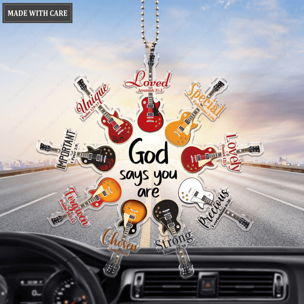 Set Of Electric Guitars God Says You Are Ornament
