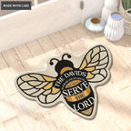 Bee Serve The Lord Personalized Shaped Doormat