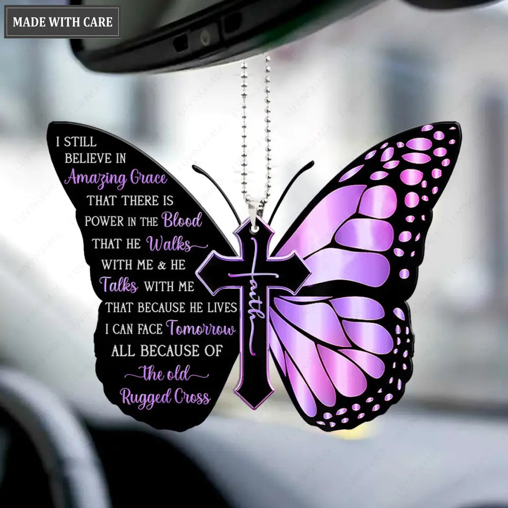 Christian Butterfly With Flower Ornament