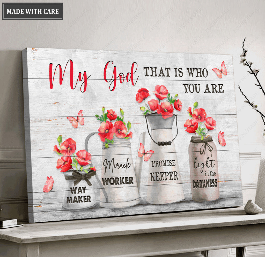 Classy Red Flowers Waymaker Wall Art