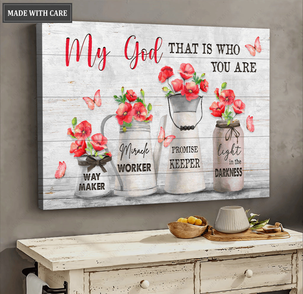 Classy Red Flowers Waymaker Wall Art