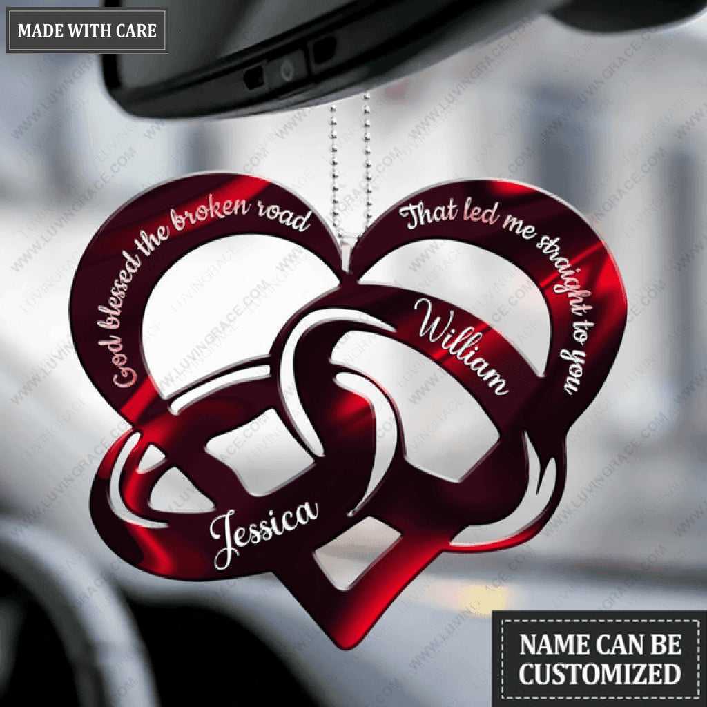 Couple Hearts God Blessed Personalized Ornament - Buy 1 GET 1 FREE - Valentine Gifts Couple Gifts - BUY 1 GET 1 FREE