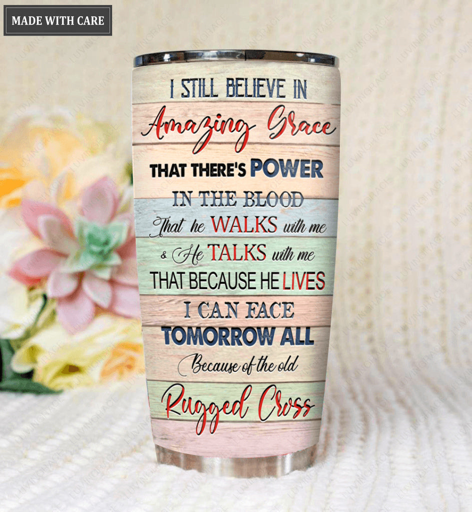 Cross And Cardinal Amazing Grace Personalized Tumbler