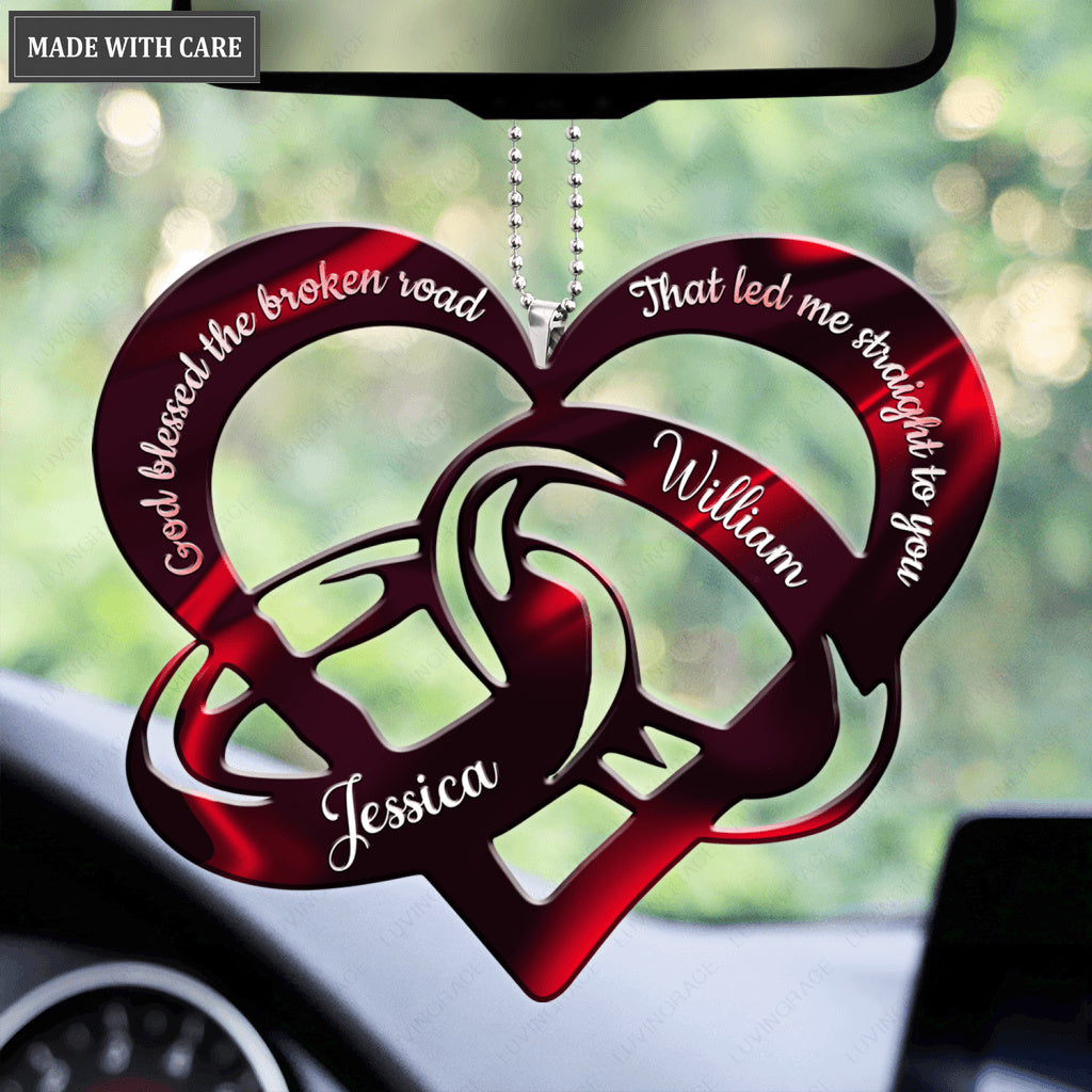 God Blessed Personalized Couple Rings Ornament
