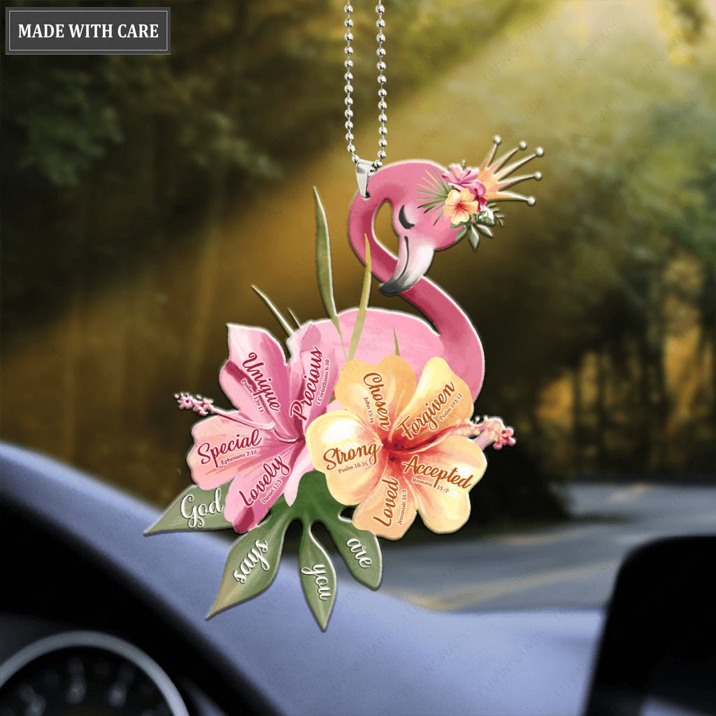 Hibicus Flower Flamigo God Says You Are Ornament