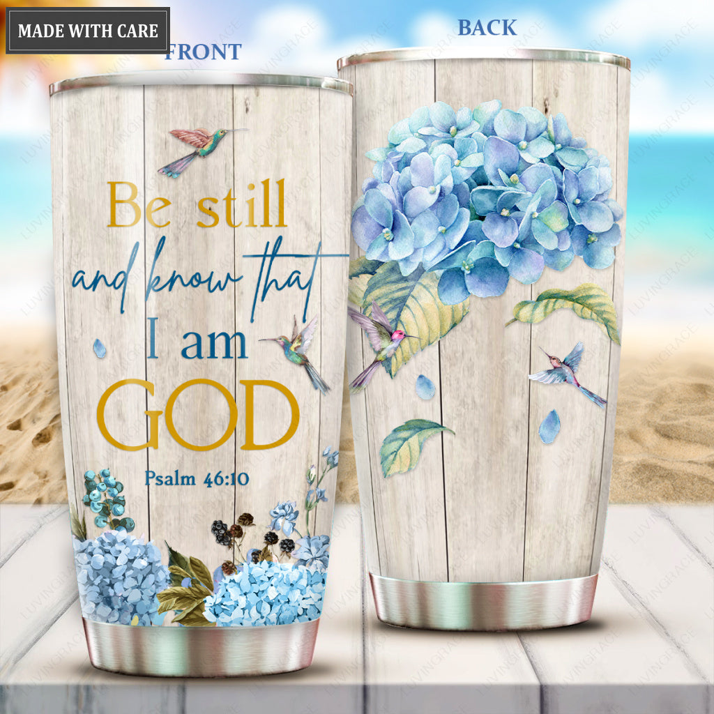 Hydrangea Be Still Personalized Tumbler