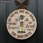 Personalized As For Our House Wood Circle Sign