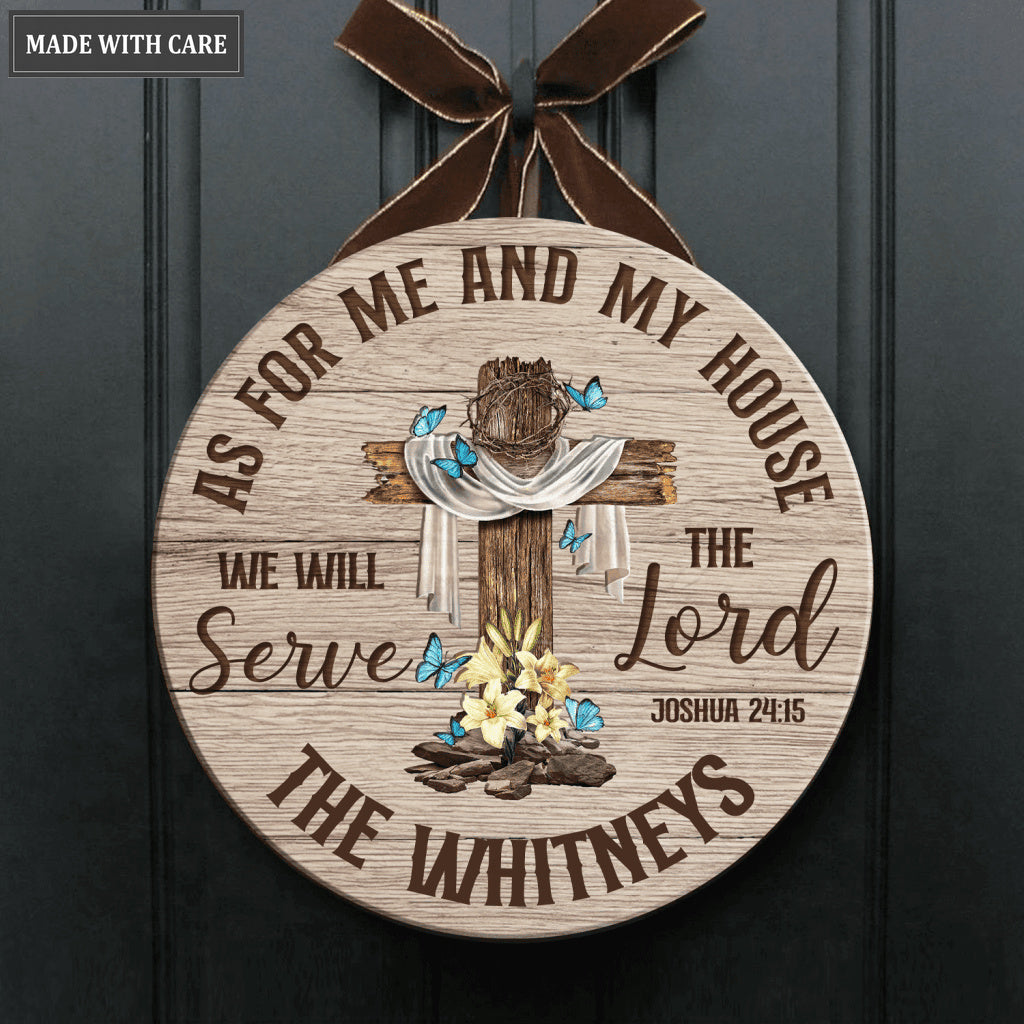 Personalized As For Our House Wood Circle Sign