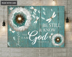 Personalized Be Still Green Wood Dandelion Wall Art