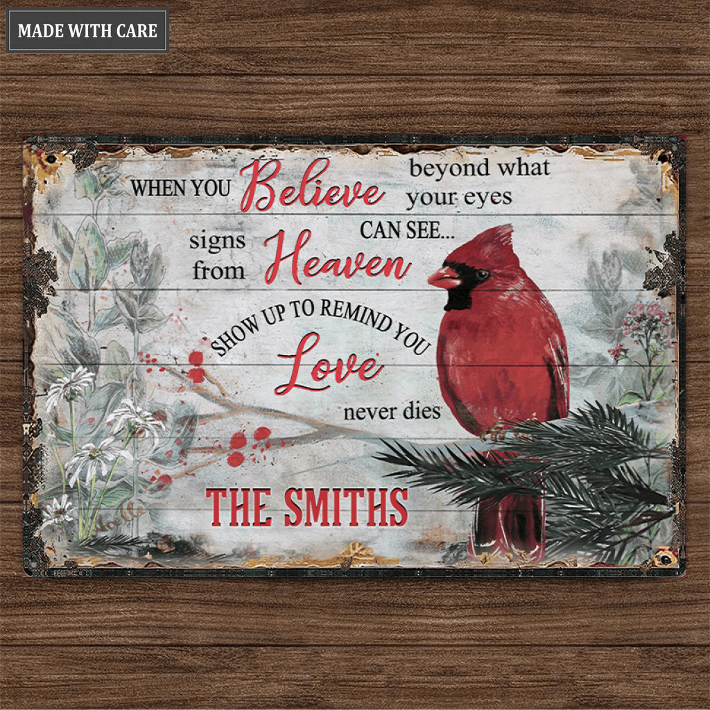 Personalized Cardinal Signs From Heaven Wood Rectangle Sign