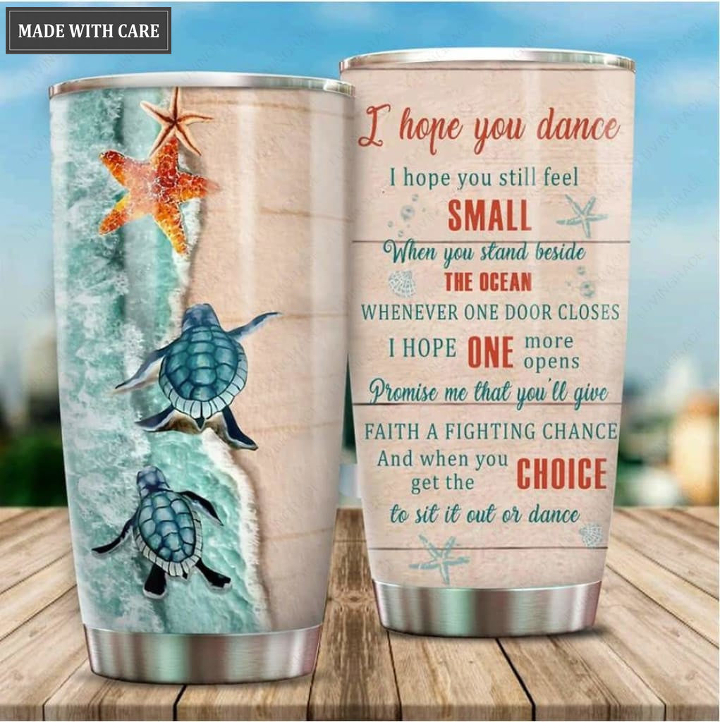 Personalized I Hope You Dance Turtle Customized Tumbler