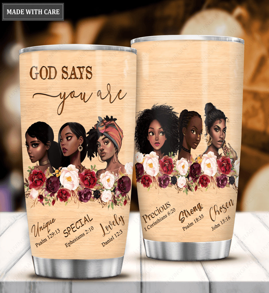 Personalized Melanin Queen God Says You Are Tumbler