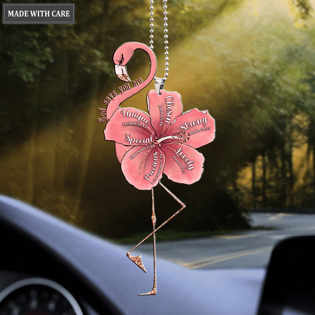 Pretty Flamingo God Says You Are Ornament