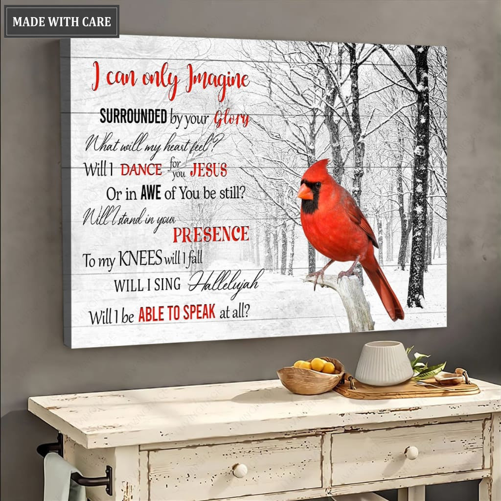 Snow White Glory Cardinals Wall Art