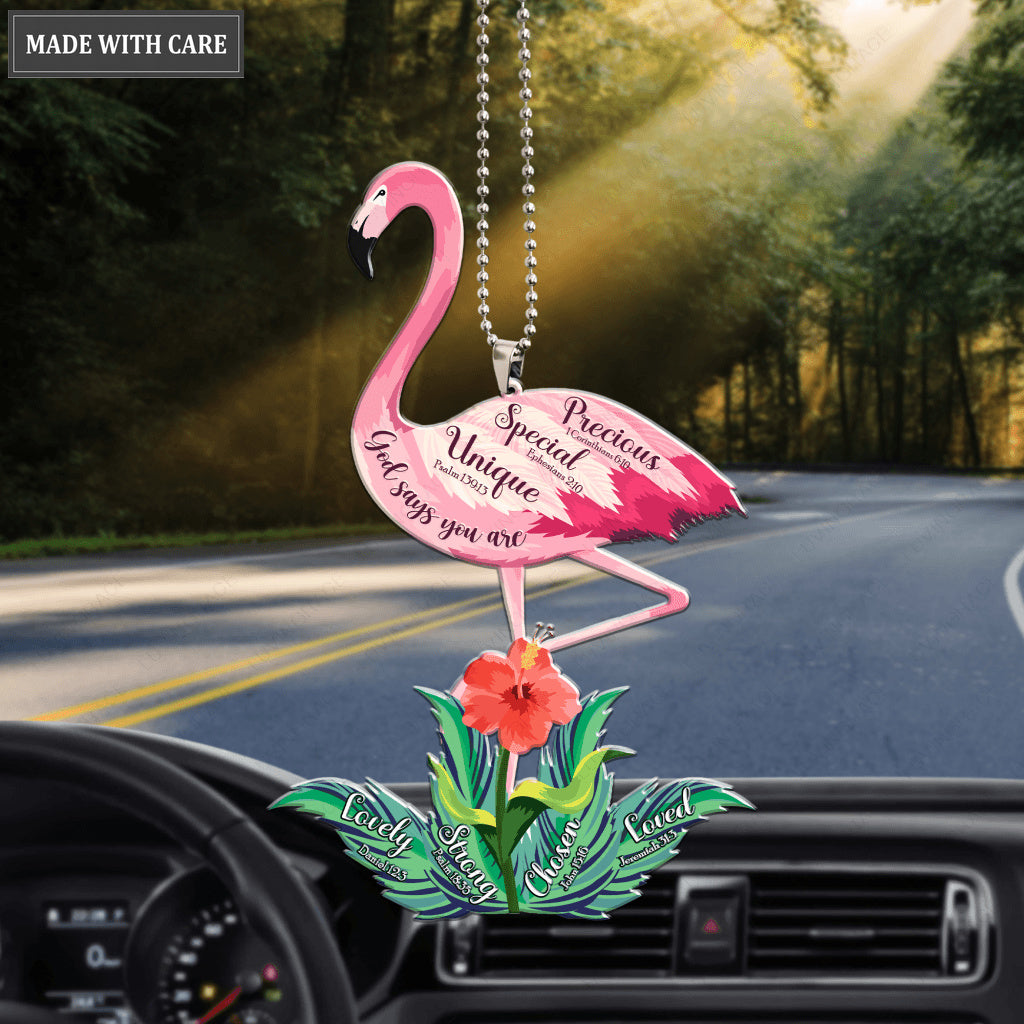 Tropical Hibiscus Flamingo God Says You Are Ornament