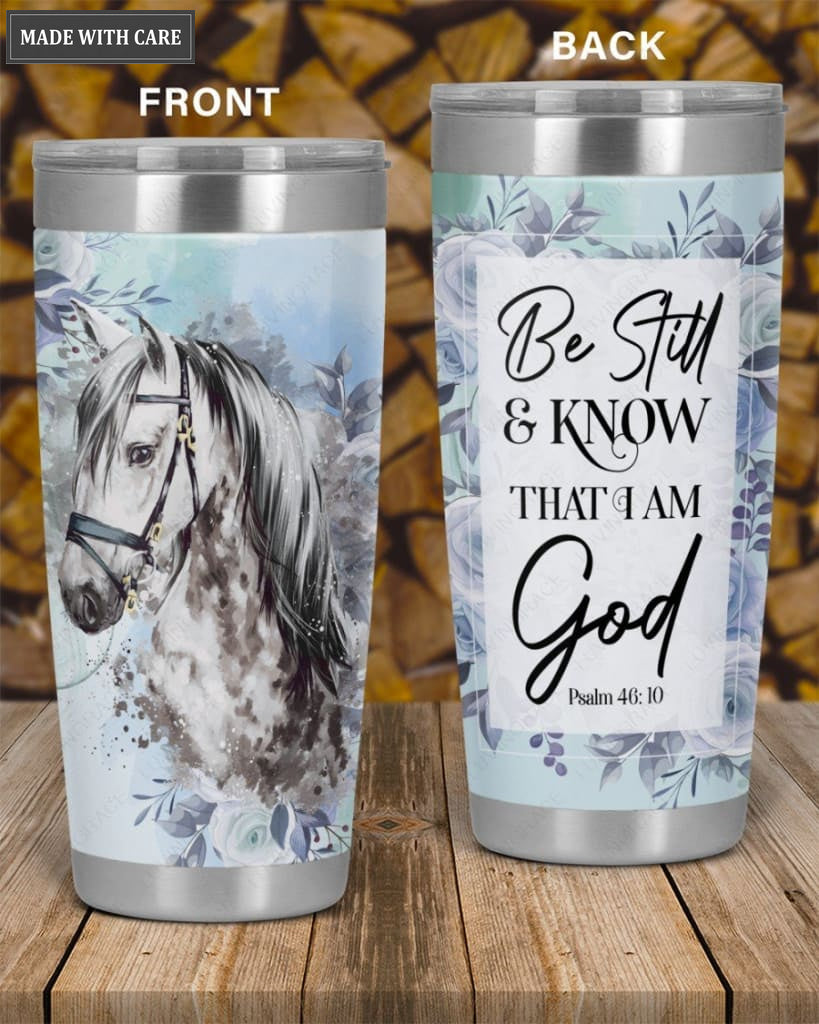 White Horse Be Still And Know Tumbler