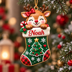 3D Personalized Christmas Stocking Ornament – Choose Your Character