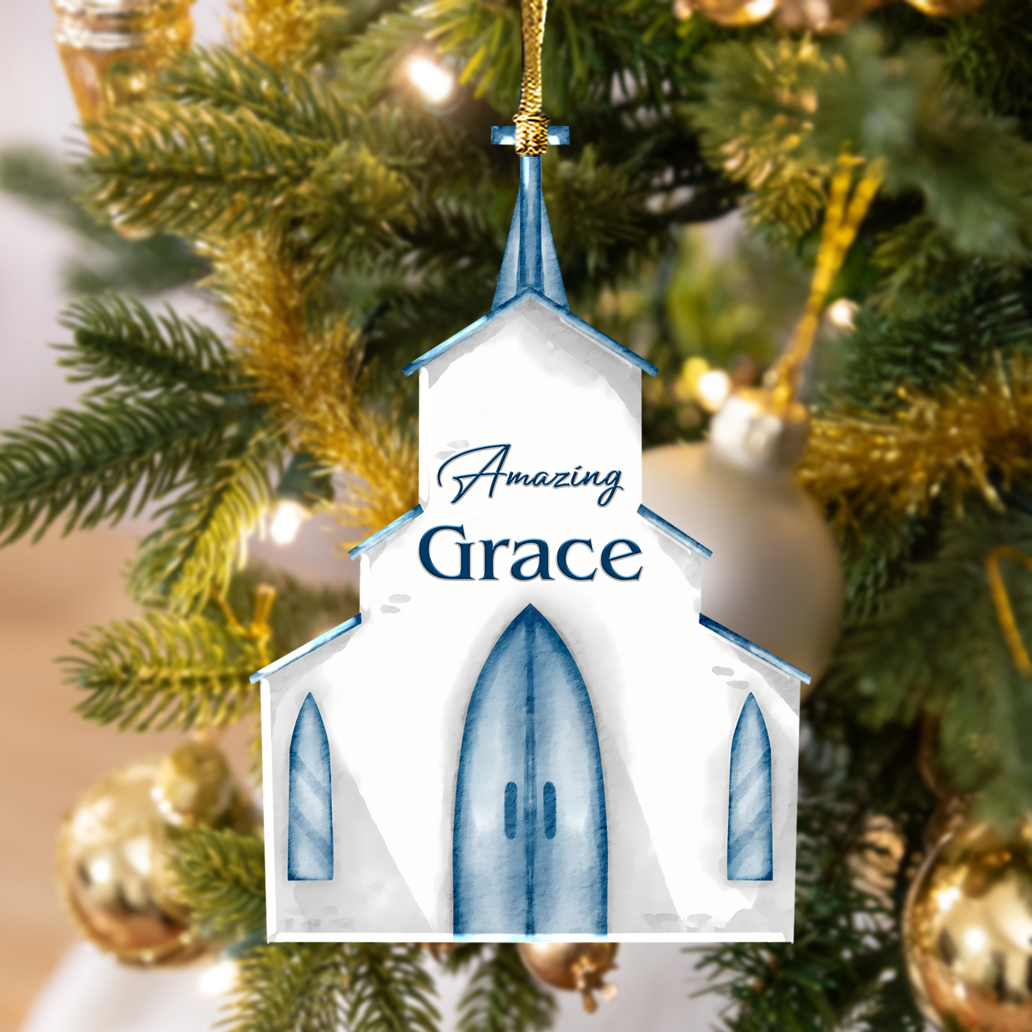 Amazing Grace Church Christian Ornament Gift Christmas Ornament Car Hanging