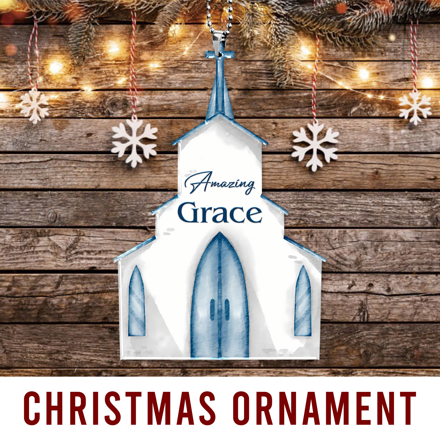 Amazing Grace Church Christian Ornament Gift Christmas Ornament Car Hanging