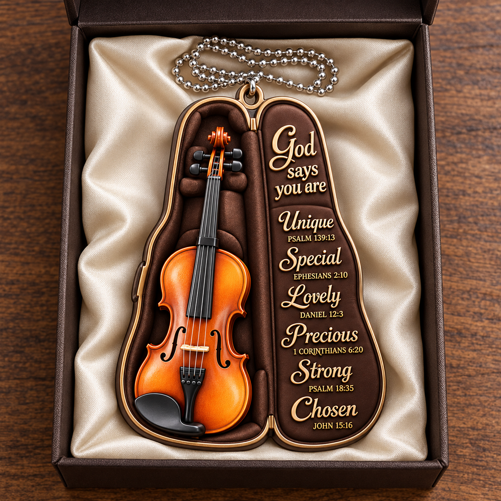 3D Raised Violin Bag God Says You Are Ornament - Gift for Music Lovers