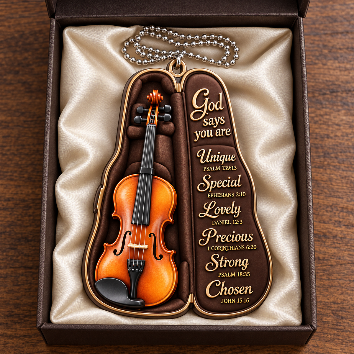 3D Raised Violin Bag God Says You Are Ornament - Gift for Music Lovers