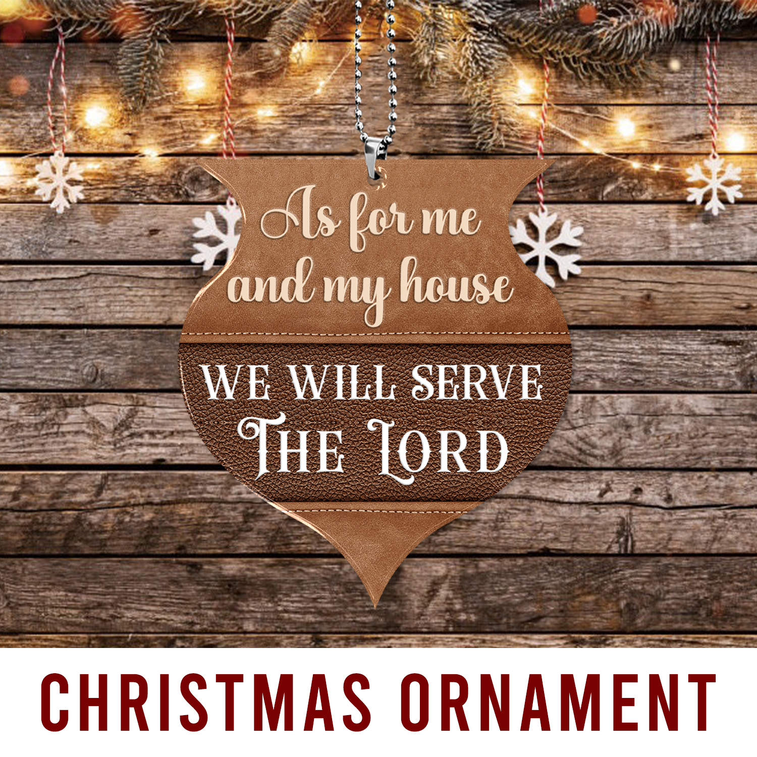 As For Me Christian Ornament Gift Bible Verse Christmas Ornament Car Hanging