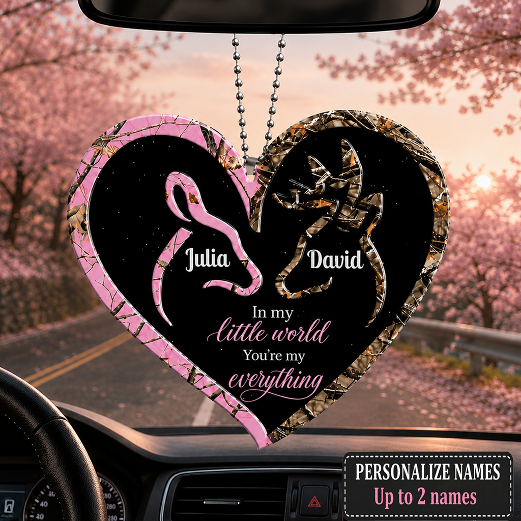 Personalized Deer Heart Doe Buck Romantic Quotes Ornament, Custom Gift for Couples, Anniversary Gift