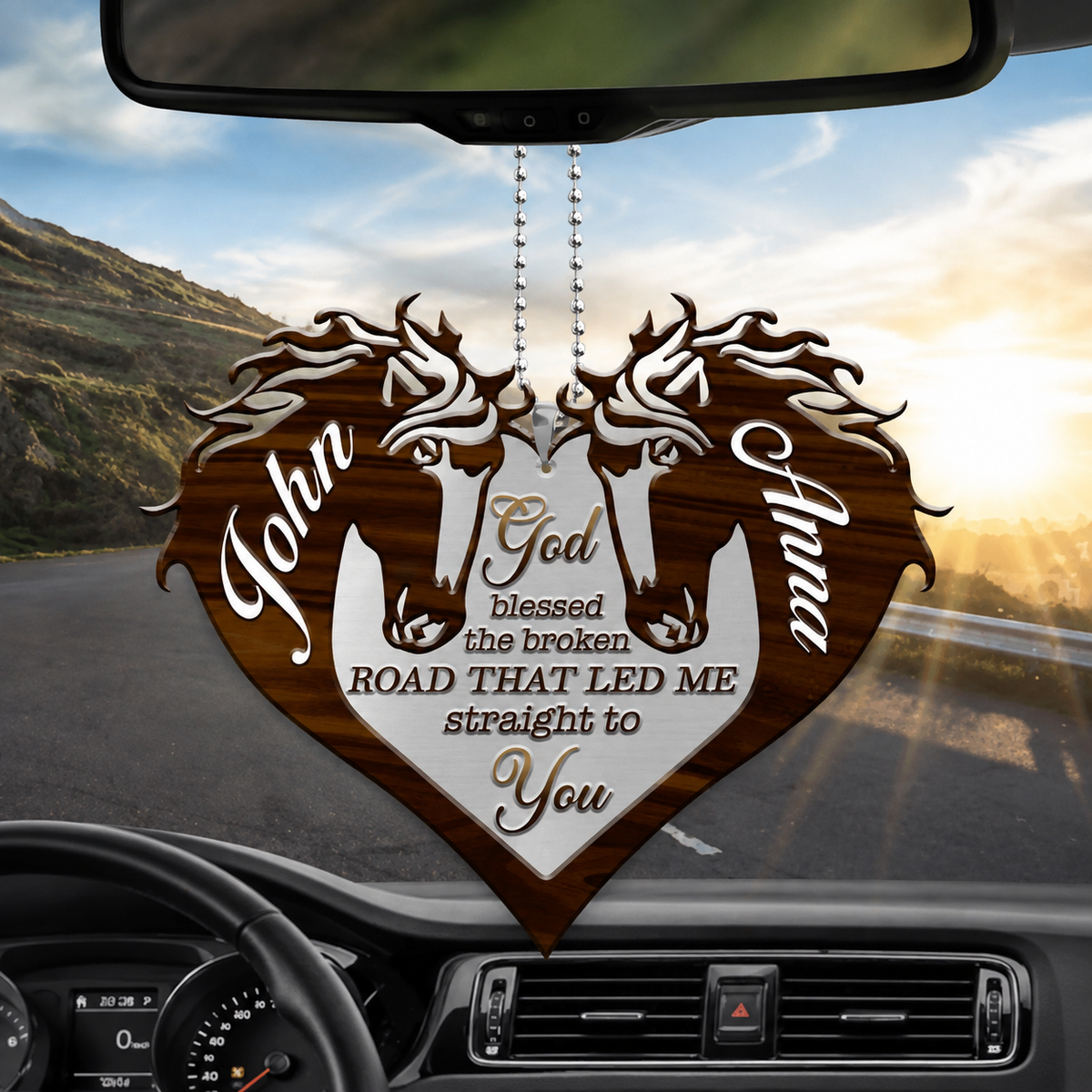 Couple Horse God Blessed Personalized Ornament