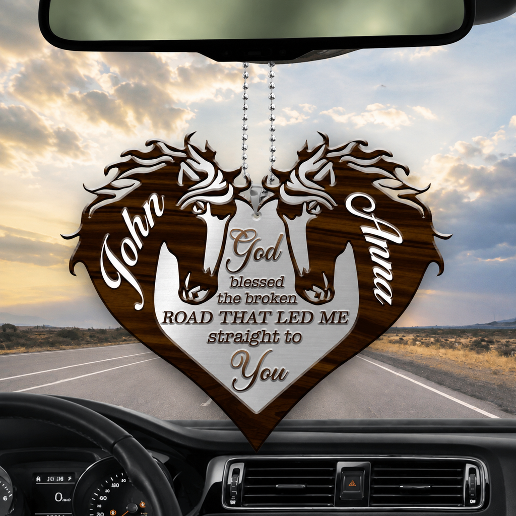 Couple Horse God Blessed Personalized Ornament
