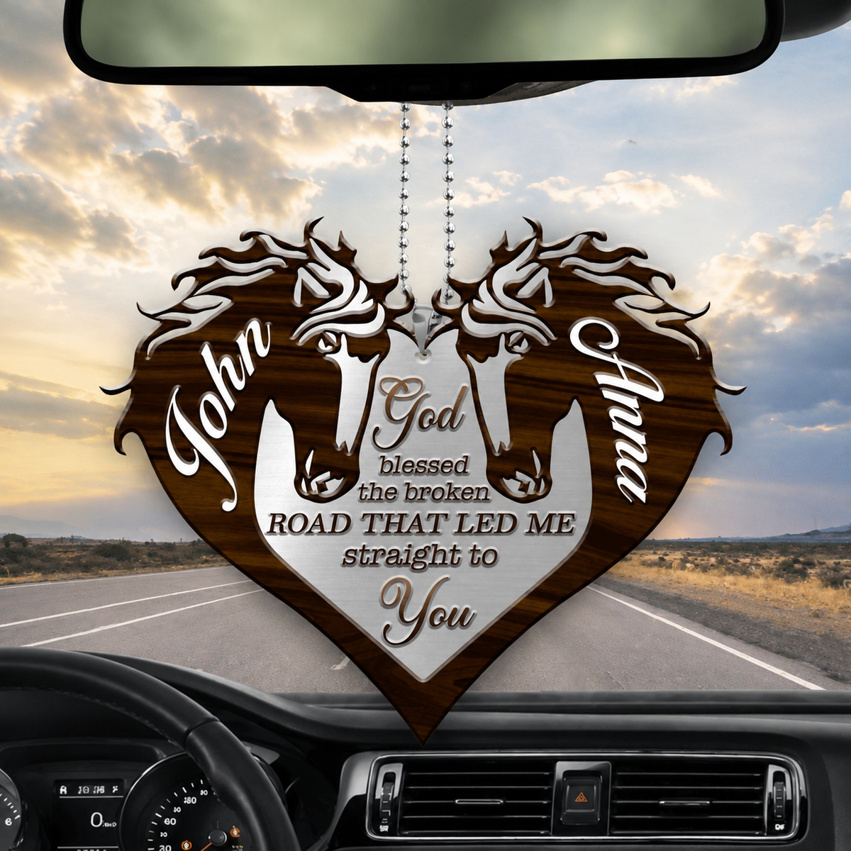 Couple Horse God Blessed Personalized Ornament