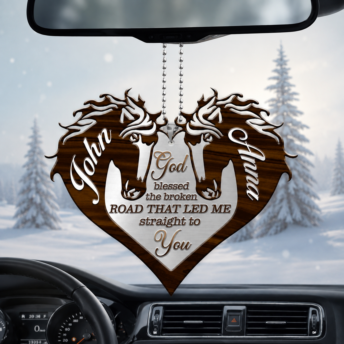 Couple Horse God Blessed Personalized Ornament