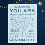 Blue You Are Sherpa Blanket Custom Gifts for Women or Men - Inspirational Blanket, Thinking of You Gifts for Friend Sister Coworker, Personalized Blanket Gifts for Her Him
